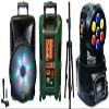 MR DJ DJ12BAT+ 12" Portable Bluetooth Speaker + Speaker Stand + 7-LED Moving Head DJ Light view 1