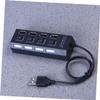 jojofuny 3pcs USB Multi Port Hub Port USB Expander for Laptop Notebook Compact Splitter Led Indicator Black view 4