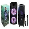 MR DJ DJ215BTA Dual 15" 5000W Power Speaker with Built-In Bluetooth & Battery, 1" LCD/MP3/USB/SD Slot view 1