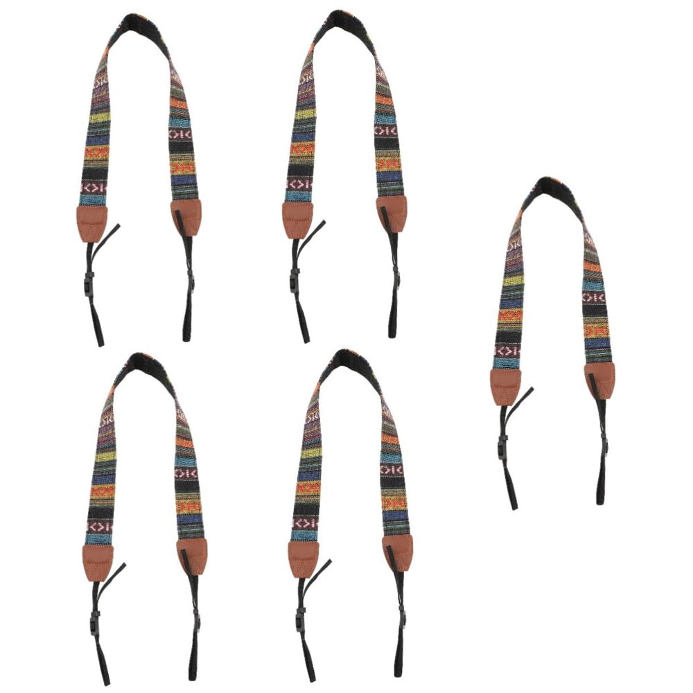 DOITOOL 5pcs Camera Shoulder Strap Double-layer Leather Ends Fashionable and Comfortable Design for Reducing Neck Tension for Outdoor Sports and Travel