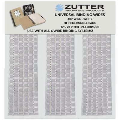 Zutter Binding Wires - White Bundle Pack - Use with Any and All owire Binding Systems! (Zutter Binding Wires 3/8" - White 18 Piece Bundle Pack)