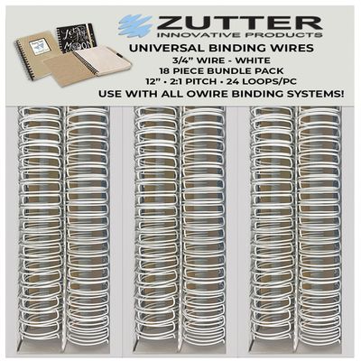 Zutter Binding Wires - White Bundle Pack - Use with Any and All owire Binding Systems! (Zutter Binding Wires 3/4" - White 18 Piece Bundle Pack)