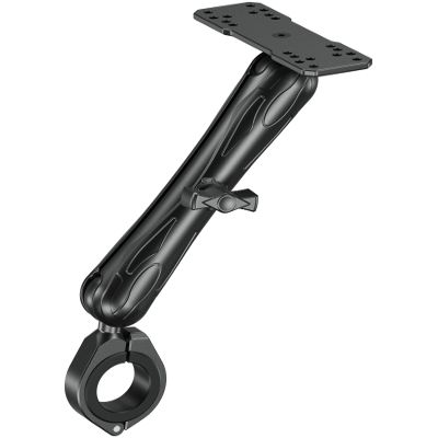 VAZESWIN Aluminum Alloy 1.5" Ball Fish Finder Mount with Bar Clamp Base Fit 1.5'' 1.75'' 1.85'' 2'' 2.1'' Round Rail, 9.1" Long Arm Marine Electronic Mount for Garmin, Lowrance, Humminbird, Raymarine