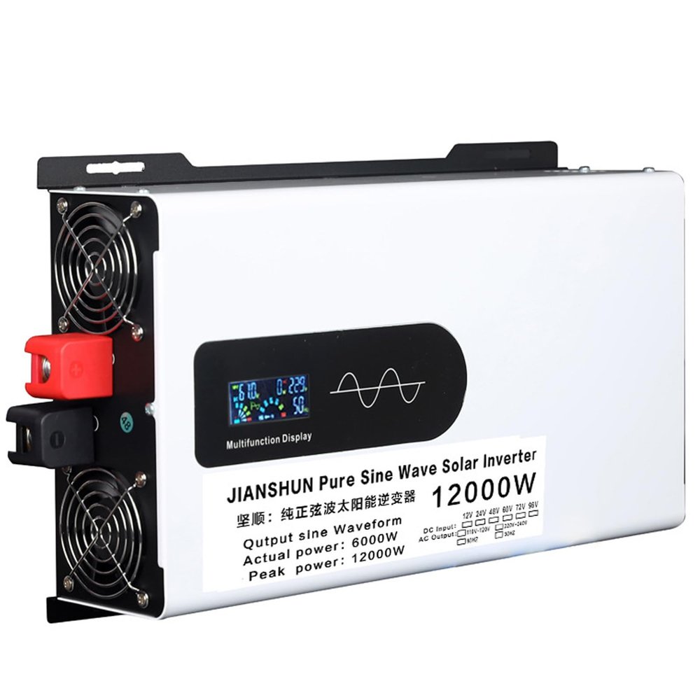 kubeier 5000W 6000W 8000W 10000W 12000W Pure Sine Wave Inverter - 110V 220V AC Output, LED Display, Cooling Fans Car Charger Perfect for RV, Cottage, Home, Truck, Shed, Outdoor,12000W-12Vto220V