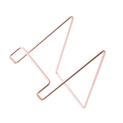 Angoily Metal Electroplated Stand Small Bookshelf Desk Shelves Lap Holder Curved Design Portable for Home Office