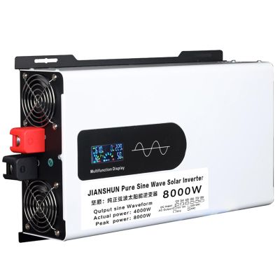 5000W 6000W 8000W 10000W 12000W Pure Sine Wave Inverter - 110V 220V AC Output, LED Display, Cooling Fans Car Charger Perfect for RV, Cottage, Home, Truck, Shed, Outdoor,8000W-24Vto220V