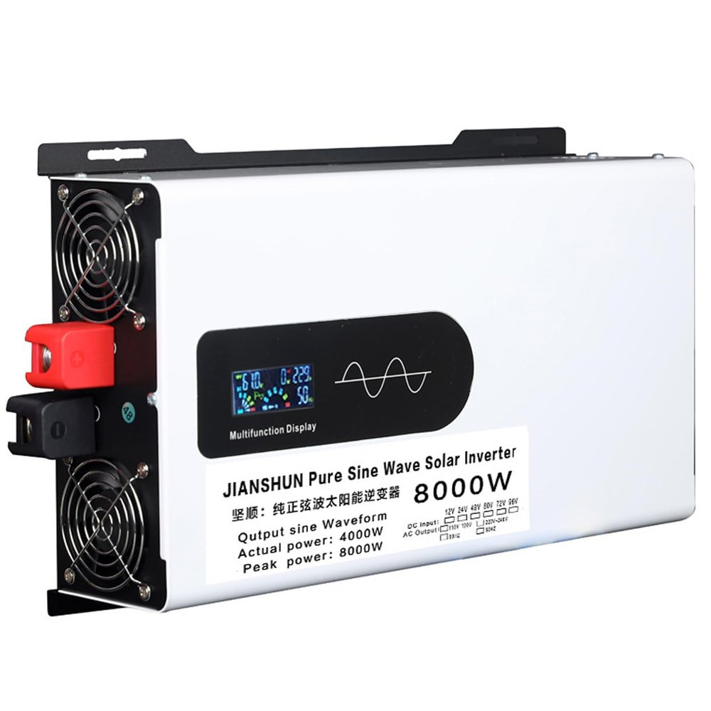 5000W 6000W 8000W 10000W 12000W Pure Sine Wave Inverter - 110V 220V AC Output, LED Display, Cooling Fans Car Charger Perfect for RV, Cottage, Home, Truck, Shed, Outdoor,8000W-24Vto220V