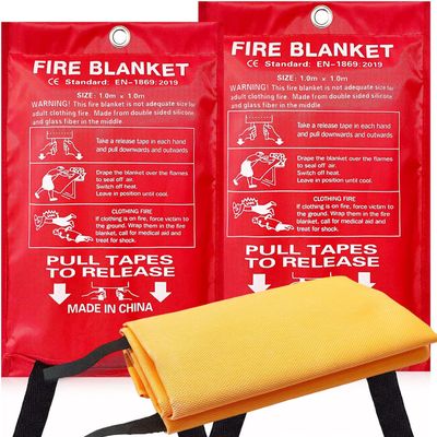 ifory 2 Pack Fire Blankets Emergency for Home, 40 x 40 Silicone-Coated Fiberglass Fire Blanket for Home and Kitchen, Skin-Safe Silicone Layer No Itching, No Dust