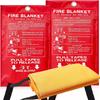 ifory 2 Pack Fire Blankets Emergency for Home, 40 x 40 Silicone-Coated Fiberglass Fire Blanket for Home and Kitchen, Skin-Safe Silicone Layer No Itching, No Dust view 1