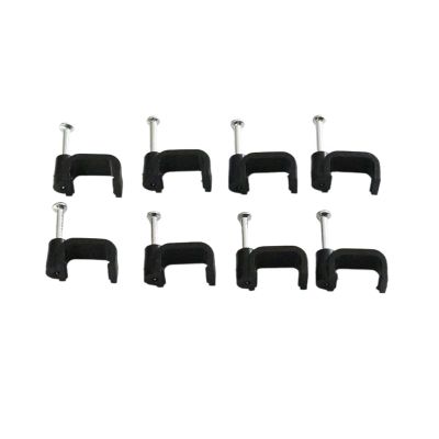 100Pcs Flat Nail Cable Clip Mount Wall Home DIY Square Clamp Office Card Fixing (Color : Black, Size : 14mm 100PCS)