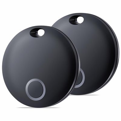 Reyke Smart Tag, Bluetooth Luggage Tracker, Works with Apple Find My (iOS Only), Item Locator for Key, Luggage, Backpack, Wallet, IP67 Waterproof, 2 Pack, Black