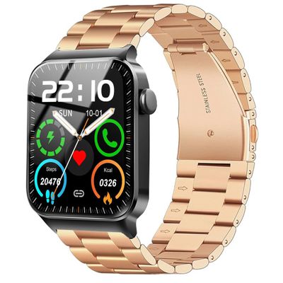 Compatible for Donerton T50S T50H Smart Watch Band, Lamshaw Quick Release Stainless Steel Metal Replacement Straps Compatible for Donerton T50S T50H 1.85" Smartwatch/Uaue T50S 1.85" Smart