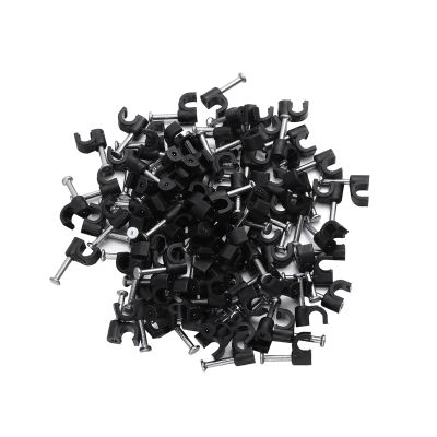 100 Pcs Wire Holders Cords Cable Fixer Wire Buckle Cable Wire Clips Wire Staples Cord Clips Cord Organizer Clips (Color : Black, Size : 1.4X0.9cm)