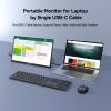AUSDOM 15.6 Portable Laptop Monitor: FHD 1080P 15.6 inch Portable Second Screen External Travel Monitor, HDMI USB-C Powered Extra Mobile Computer Secondary Display Additional for Laptop MacBook view 2