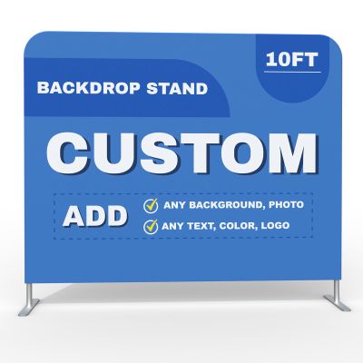 10x8FT Custom Business Backdrop Kit Advertising Background for Event Trade Show with Frame Base