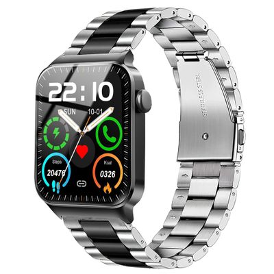 Compatible for Donerton T50S T50H Smart Watch Band, Lamshaw Quick Release Stainless Steel Metal Replacement Straps Compatible for Donerton T50S T50H 1.85" Smartwatch/Uaue T50S 1.85" Smart