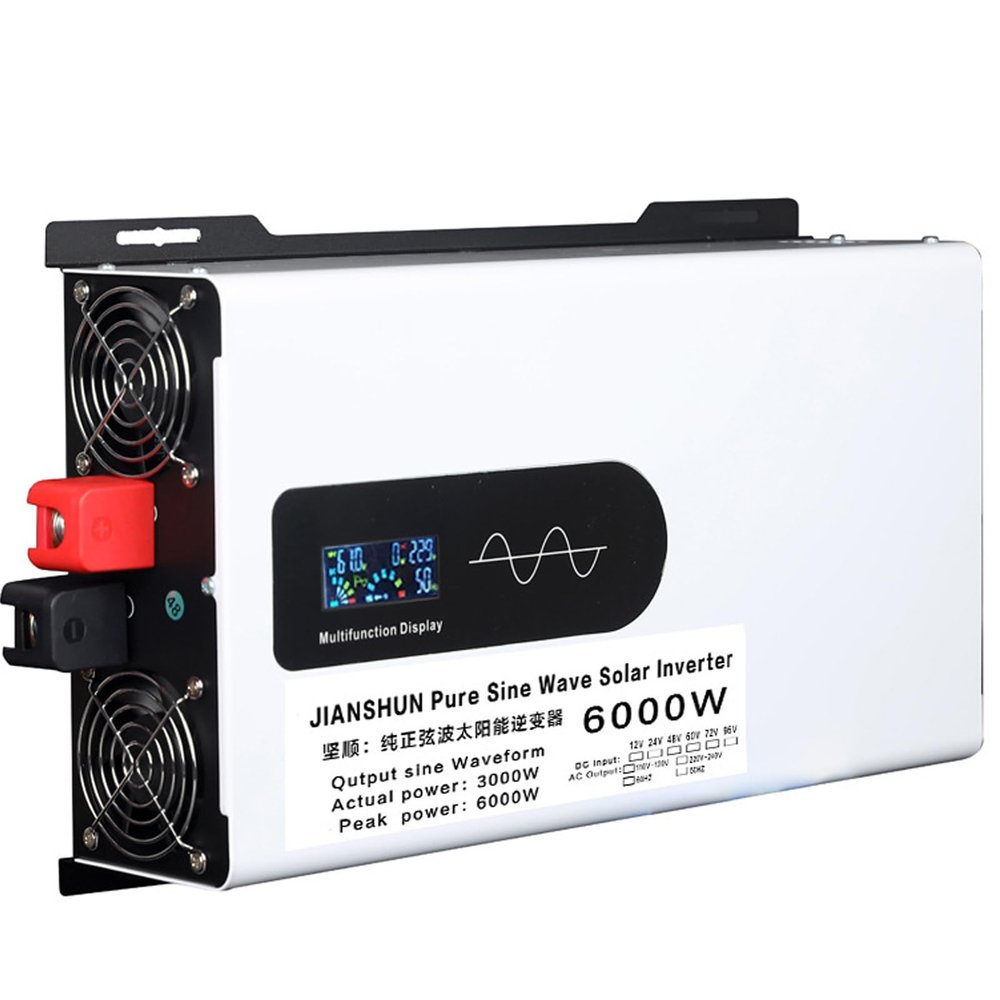 5000W 6000W 8000W 10000W 12000W Pure Sine Wave Inverter - 110V 220V AC Output, LED Display, Cooling Fans Car Charger Perfect for RV, Cottage, Home, Truck, Shed, Outdoor,6000W-12Vto220V