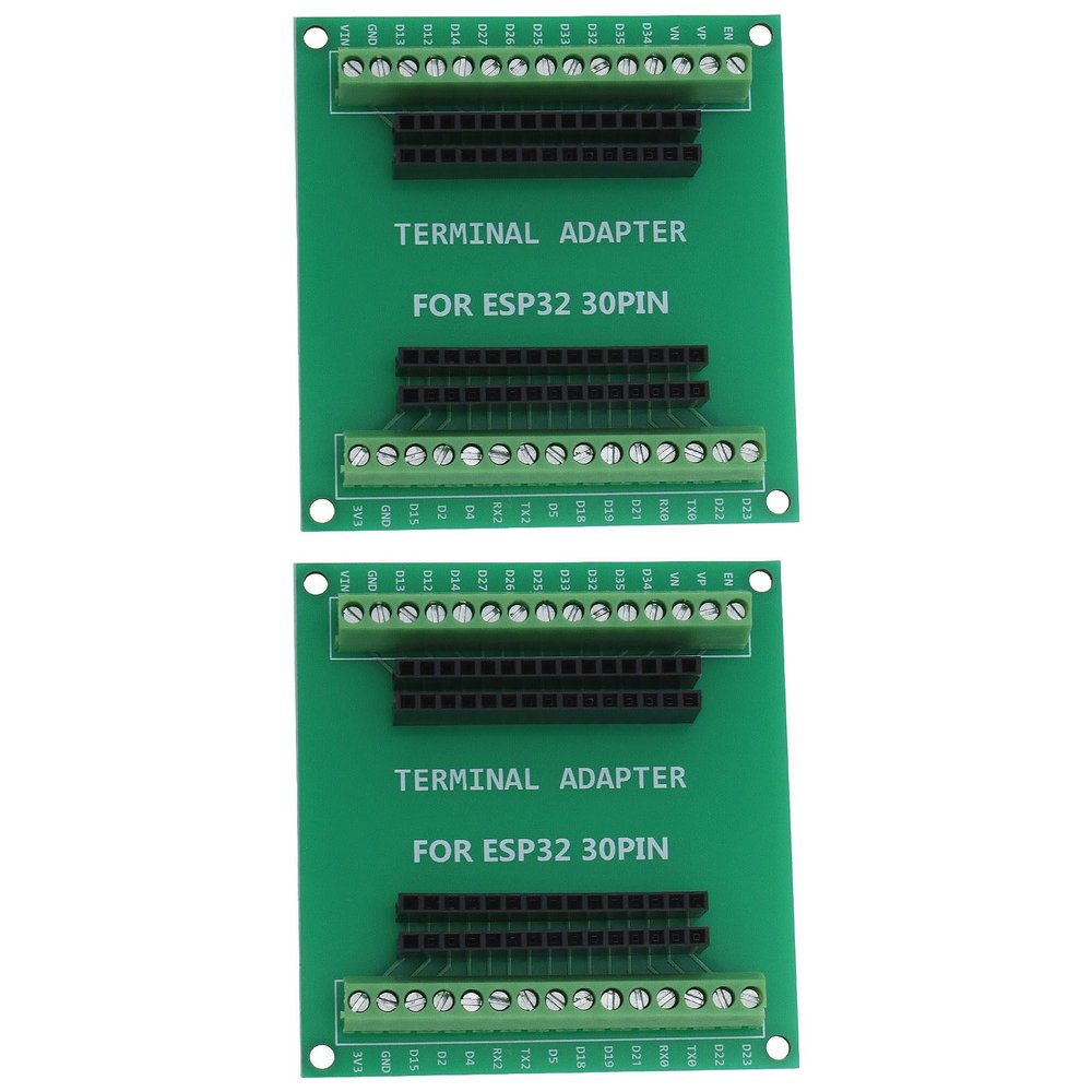 Create idea 2Pcs Green 30 Pin ESP32 Breakout Board Shield GPIO 1 Into 2 for 30PIN ESP-WROOM-32 Microcontroller Development Board 66x63mm