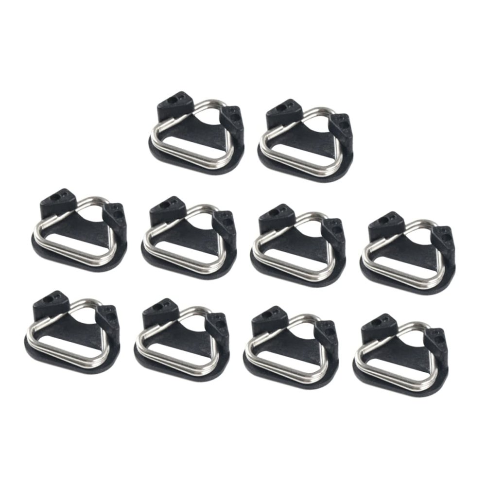 30 pcs Strap Split Hook Ring Triangle Practical Camera Adapter Steel Accessory Black Buckle, Black, 1.3x1.3cm