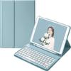 AnMengXinLing Galaxy Tab A8 10.5 Inch 2022 Keyboard Case, Protective Cover Case with Candy Color Cute Round Key Magnetically Detachable Keyboard for SM-X200/X205/X207, Mist Blue view 1