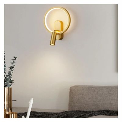 SteFik All Copper Wall lamp Bedroom Bedside lamp Simple and Minimal Light Luxury with spot Lights Room - Lights,Pendant, 3 colors, Gold, Xk-153