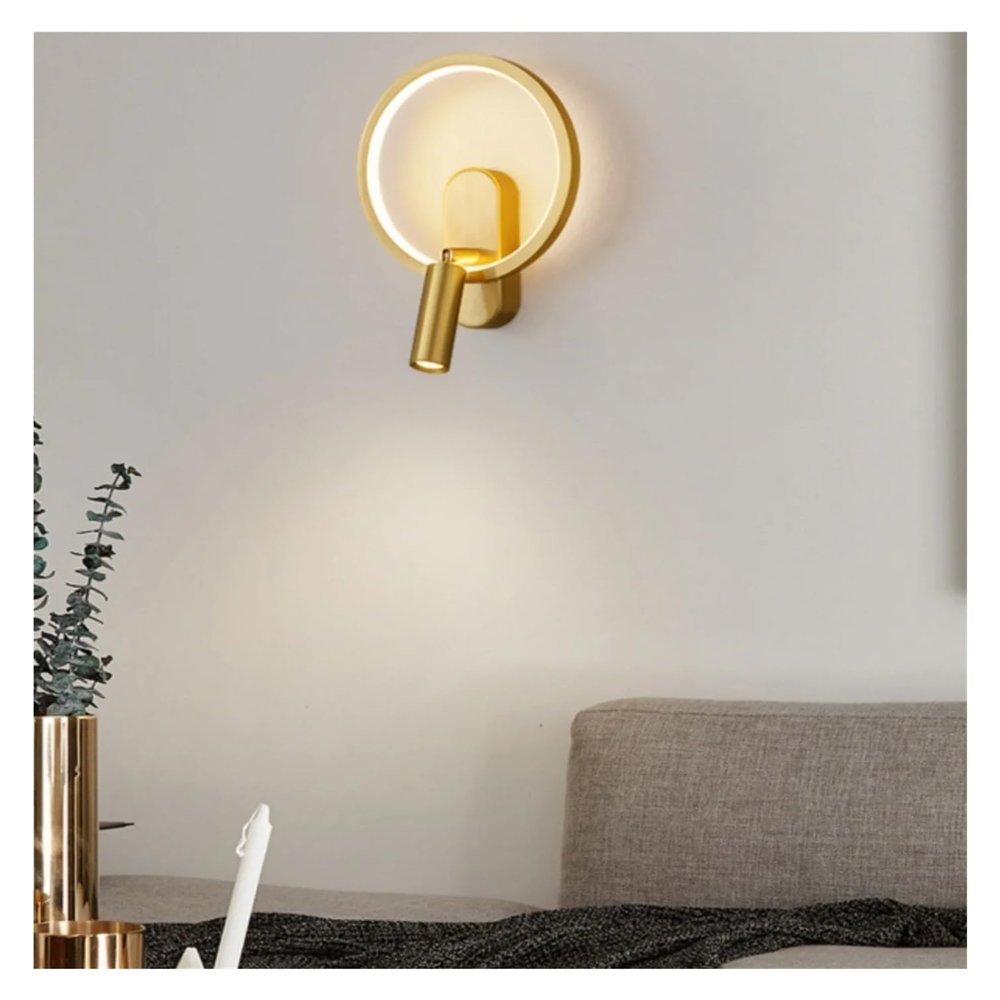 SteFik All Copper Wall lamp Bedroom Bedside lamp Simple and Minimal Light Luxury with spot Lights Room - Lights,Pendant, 3 colors, Gold, Xk-153