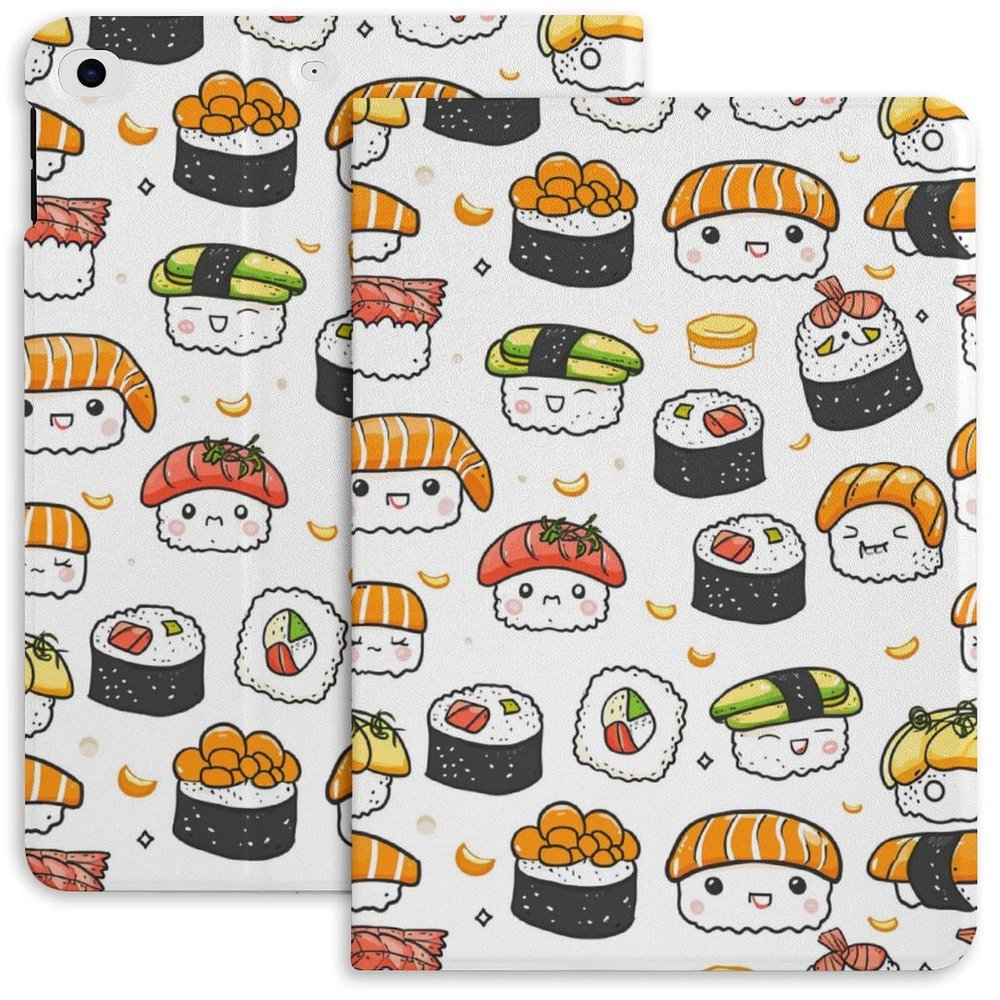 Delicious Sushi Case for iPad iPad Mini 5/4/3/2/1(7.9- Inch) iPad Mini 6 (8.3-inch, 2021) with Pencil Holder, Protective Case with Soft TPU Back, Auto Sleep/Wake Cover
