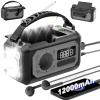 irjeen 12000mAh Emergency Radio, Portable Weather Alert Radio AM/FM/NOAA, Hand Crank with Flashlight, Reading Lamp, SOS Alarm, USB Charger, for Home & Outdoor Emergency (Gray) view 1