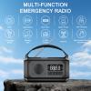 irjeen 12000mAh Emergency Radio, Portable Weather Alert Radio AM/FM/NOAA, Hand Crank with Flashlight, Reading Lamp, SOS Alarm, USB Charger, for Home & Outdoor Emergency (Gray) view 4