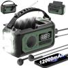 irjeen 12000mAh Emergency Radio, Portable Weather Alert Radio AM/FM/NOAA, Hand Crank with Flashlight, Reading Lamp, SOS Alarm, USB Charger, for Home & Outdoor Emergency (Green) view 1