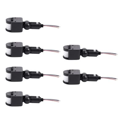 Baglaum 6X Outdoor 12V DC Automatic Infrared PIR Motion Sensor Switch for LED Light, Black