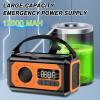 irjeen 12000mAh Emergency Radio, Portable Weather Alert Radio AM/FM/NOAA, Hand Crank with Flashlight, Reading Lamp, SOS Alarm, USB Charger, for Home & Outdoor Emergency (Orange) view 2