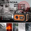irjeen 12000mAh Emergency Radio, Portable Weather Alert Radio AM/FM/NOAA, Hand Crank with Flashlight, Reading Lamp, SOS Alarm, USB Charger, for Home & Outdoor Emergency (Orange) view 3
