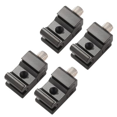 Baglaum 4 Pack Cold Shoe Bracket Adjustable Metal Cold Shoe Adapter Mount for DSLR Camera Flash Shoe Mount