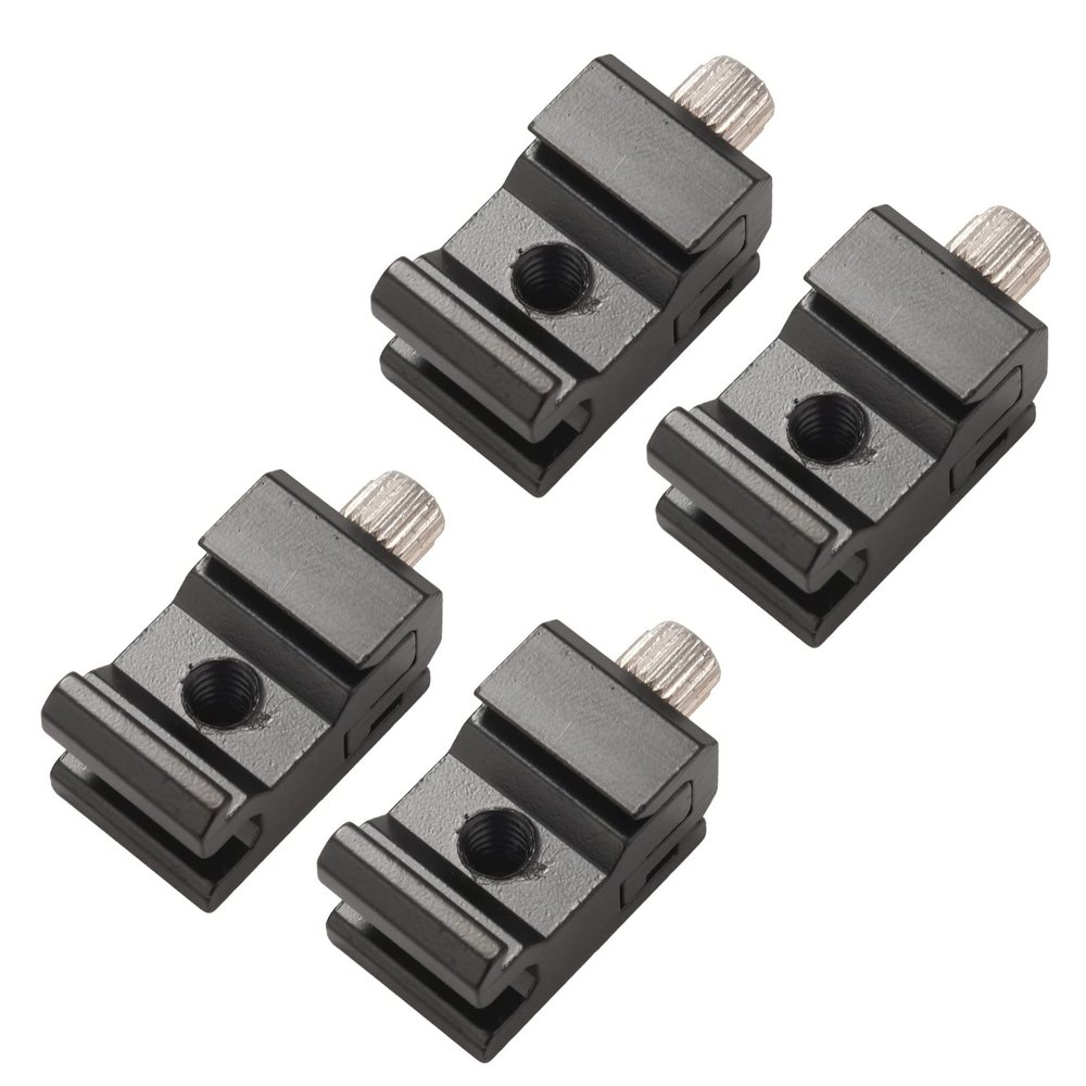 Baglaum 4 Pack Cold Shoe Bracket Adjustable Metal Cold Shoe Adapter Mount for DSLR Camera Flash Shoe Mount