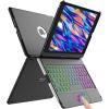aMZCaSE for iPad 9th/8th/7th Generation case with Keyboard and Pen Holder,Colorful Backlight,360Rotatable Slim Cover,10.2 inch of iPad Case with Wireless Bluetooth Keyboard,Pencil Holder,Black view 1