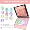 aMZCaSE Keyboard Case for iPad 9th Generation(10.2",2021),Colorful Backlight,360 Slim Cover, Keyboard Case with Bluetooth Keyboard&Pencil Holder,for iPad 8th Gen 2020,7th Gen 2019,Rose Gold view 4