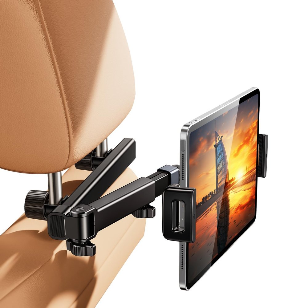 nediea Headrest Tablet Holder, Car Headrest Tablet Stand, Extension Arm Car Back Seat Mount Tablet Holder for Kids, Compitible with 4.7-12.9" Tablet iPad Pro, Air, Mini, Galaxy, Fire