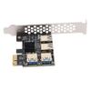 Baglaum 4X New 4 Ports PCIe Riser Adapter Board PCI-E 1X to 4 USB 3.0 PCI-E Rabbet GPU Riser Extender ETH/Monero view 4