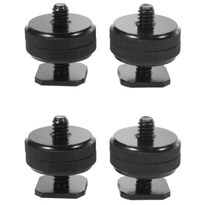 Baglaum 1/4 Inch-20 Hot Shoe Mount Adapter Tripod Screw to Flash Hot Shoe for DSLR Camera Rig(4 Packs)