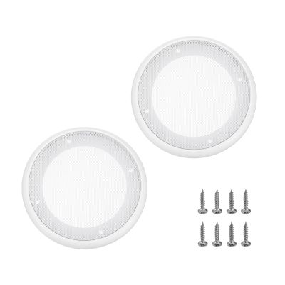 uxcell 2pcs 5" Grill Mesh Decorative Circle Woofer Guard Protector Cover Parts White