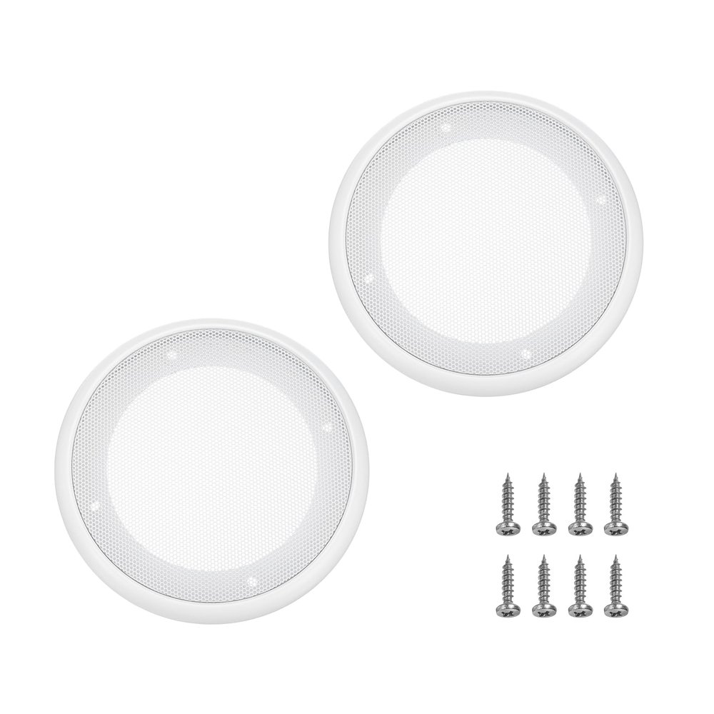uxcell 2pcs 5" Grill Mesh Decorative Circle Woofer Guard Protector Cover Parts White