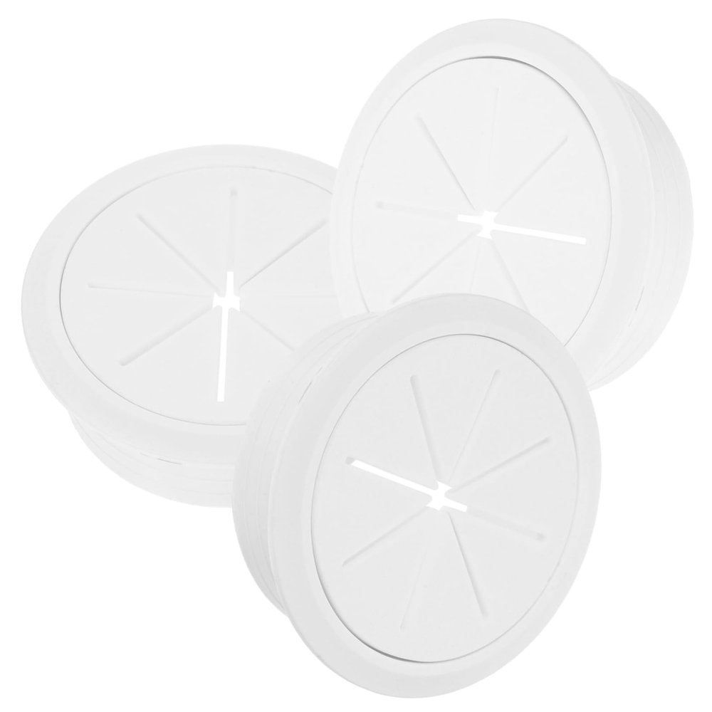 Homoyoyo 3pcs Plastic Desk Grommet Round Wire Hole Cover Cable Hole Plugs for Cable Computer Desk Cord Covers