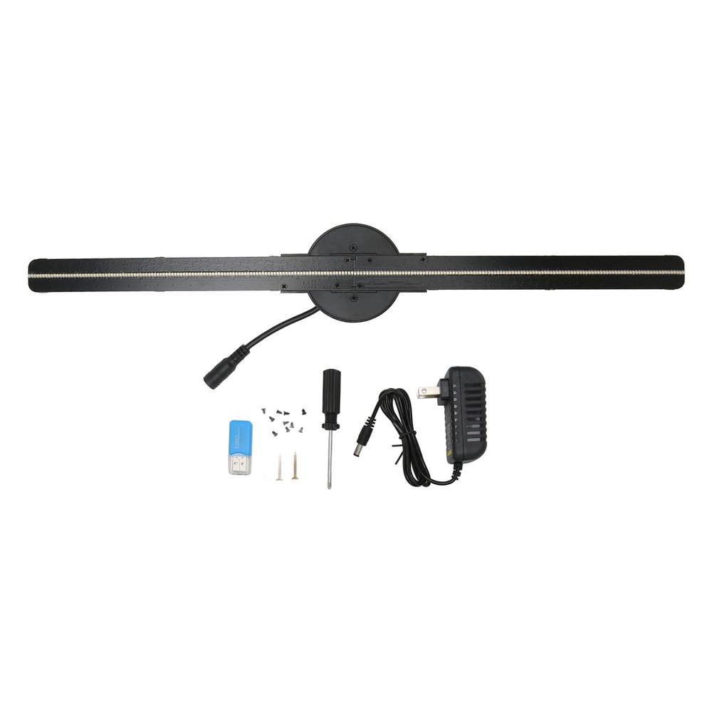 3D Hologram Fan, 16.5in 3D Projector, 3D Hologram Projector Advertising Display with 224 LED Light Beads for Business Store Advertising (US Plug)