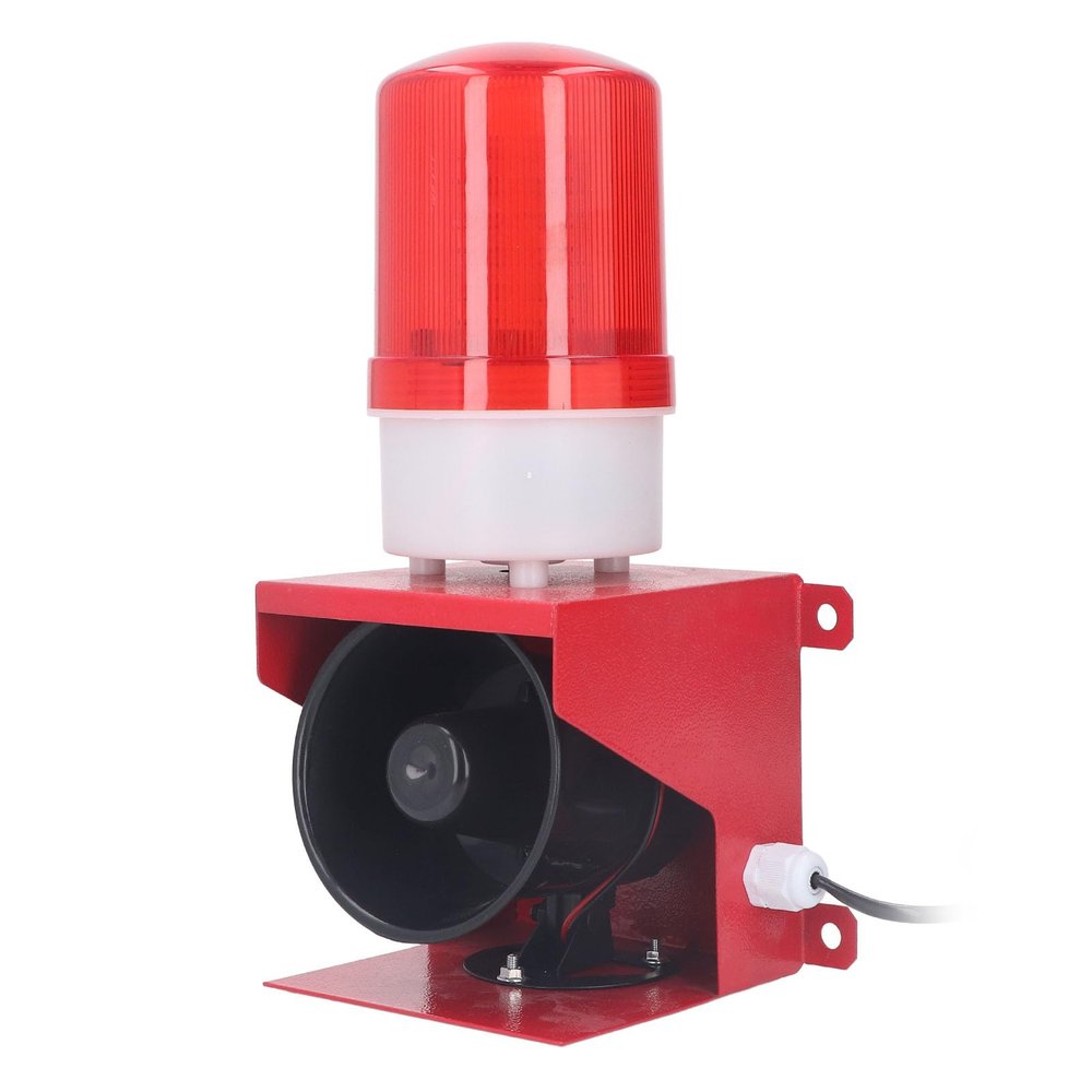 115dB Sound Light Alarm, Easy to Install High Brightness Industrial Siren Alarm with LED Lamp Beads for Emergency (DC12V)