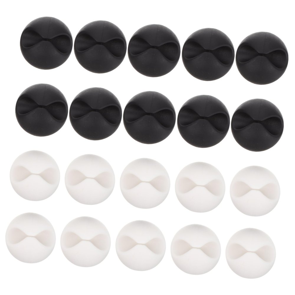 DOITOOL 20pcs Data Cable Clamp Fixing Device Cable Covers for Wires White Appliance Cord Wrap
