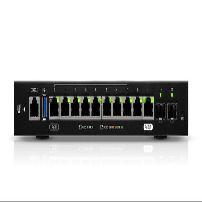 Ubiquiti Networks 12-Port EdgeRouter 12 Advanced Network Router with 10x Gigabit RJ45 Routing Ports 2X Gigabit SFP Ports (Renewed), Black