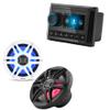 Clarion CMM-30 Marine Source Unit Color LCD Display with CMS-651RGB-SWB 6.5-inch LED RGB Marine Coaxial Speakers, Sport Grilles view 1