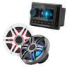 Clarion CMM-30 Marine Source Unit Color LCD Display with CMSP-651RGB-SWG 6.5-inch Premium Marine Coaxial Speakers, Sport Grilles RGB LED Lighting view 1