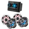 Clarion CMM-30 Marine Source Unit Color LCD Display with (2) CMSP-651RGB-SWG 6.5-inch Premium Marine Coaxial Speakers, Sport Grilles RGB LED Lighting view 1